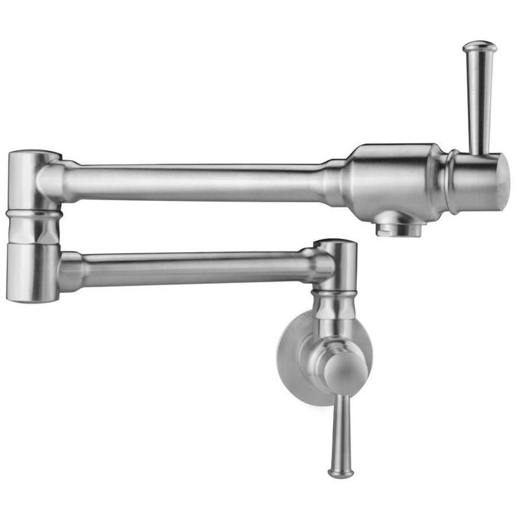Ticor Andorra Stainless Steel 2-Handle Wall-Mount Pot Filler Handle Kitchen Faucet