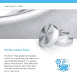 MR Direct Dual-Mount Bathroom Sink in Stainless Steel with Pop-Up Drain in Brushed Nickel