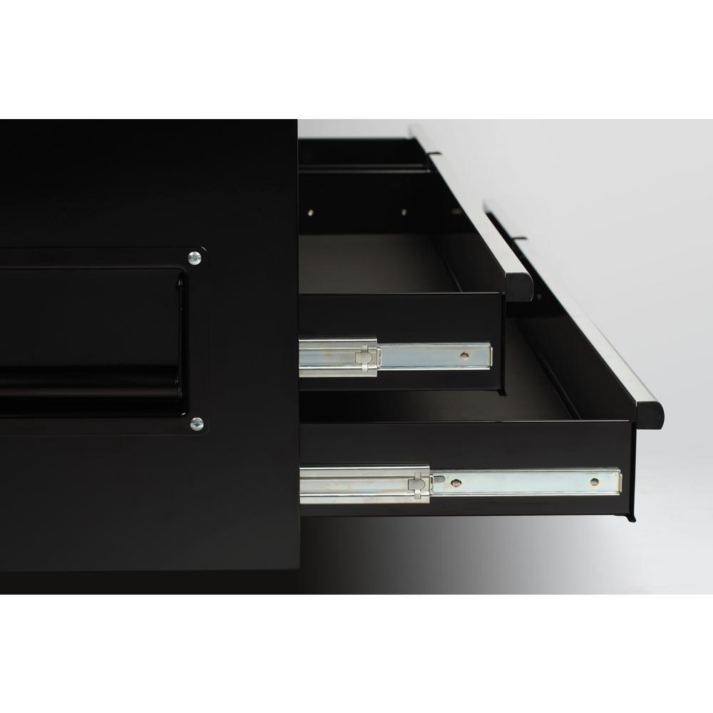 61 in. W x 15.8 in. D 4-Drawer Tool Chest with Power Strip in Black