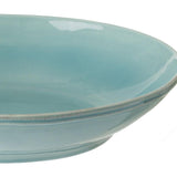 Fontana 13.5 in. 30 fl. oz. Turquoise Ceramic Stoneware Pasta Serving Bowl