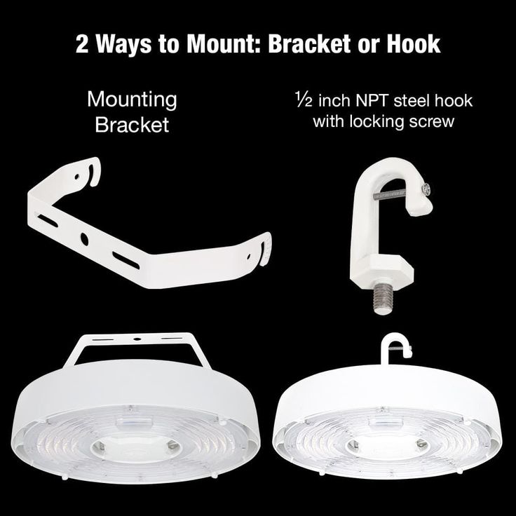 Commercial Electric 11 in.  Adjustable CCT Multiple Lumens 100-Watt Round Integrated LED High Bay Light 120-277V Mounting Options
