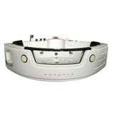 Angelica with Heater 55 in. Acrylic Center Drain Corner Alcove Whirlpool Bathtub in White - Super Arbor