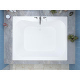 Rhode 5 ft. Acrylic Center Drain Rectangular Drop-in Non-Whirlpool Bathtub in White - Super Arbor