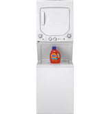 GE Electric Stacked Laundry Center with 2.3-cu ft Washer and 4.4-cu ft Dryer, White, 23.75-in W