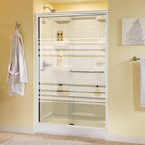Simplicity 48 in. x 70 in. Semi-Frameless Traditional Sliding Shower Door in Bronze with Niebla Glass - Super Arbor