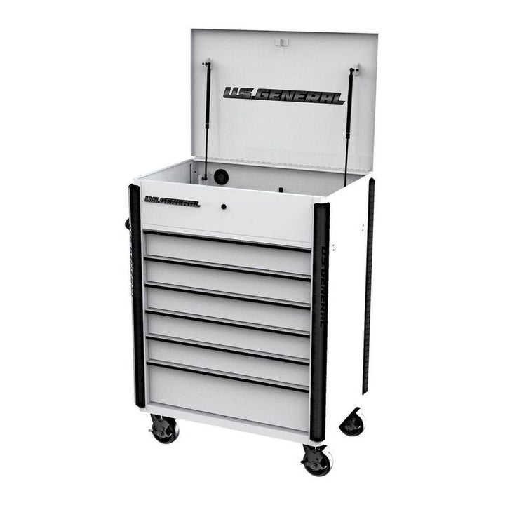 U.S. GENERAL 34 in. x 23 in., 6-Drawer, Full-Bank Service Cart, White