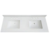 73 in. W x 22 in. D x 0.75 in. H Quartz Vanity Top in Carrara White with White Basins