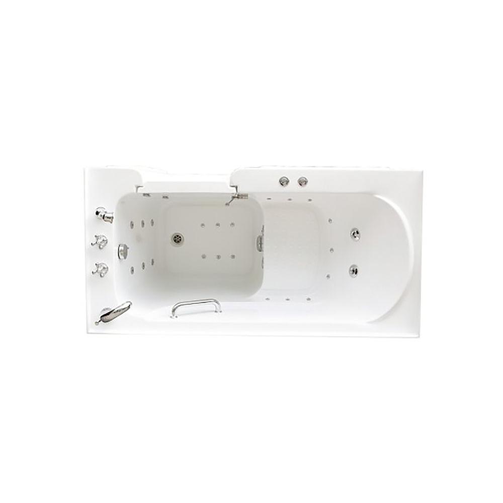 5 ft. Right Drain Walk-In Whirlpool and Air Bath Tub in White with Tranquility Package - Super Arbor
