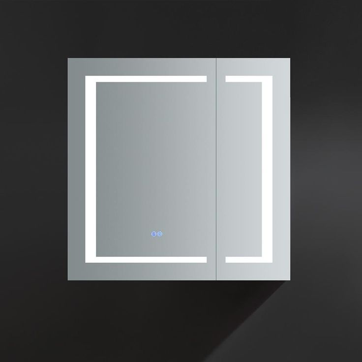 Spazio 30 in. W x 30 in. H Recessed or Surface Mount Medicine Cabinet with LED Lighting and Mirror Defogger