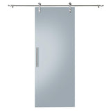 37 in. x 84 in. Glacier Full Frosted Glass Sliding Barn Door with Hardware Kit - Super Arbor