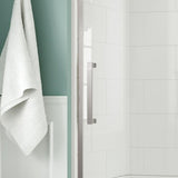 Coronado Acrylx 60 in. x 30 in. Single Threshold Left Drain Shower Kit in White with Bench with Door in Chrome