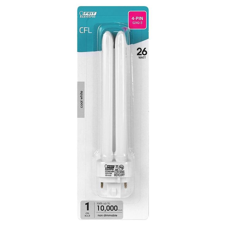 26-Watt Equivalent PL CFLNI Quad Tube 4-Pin G24Q-3 Base Compact Fluorescent CFL Light Bulb, Cool White 4100K (1-bulb)
