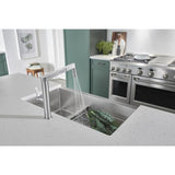 BLANCO Panera Stainless Steel 1-Handle Deck-Mount Pull-Out Handle Kitchen Faucet
