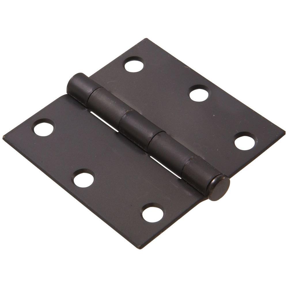 3-1/2 in. Satin Chrome Residential Door Hinge with 5/8 in. Round Corner Removable Pin Full Mortise (9-Pack) - Super Arbor