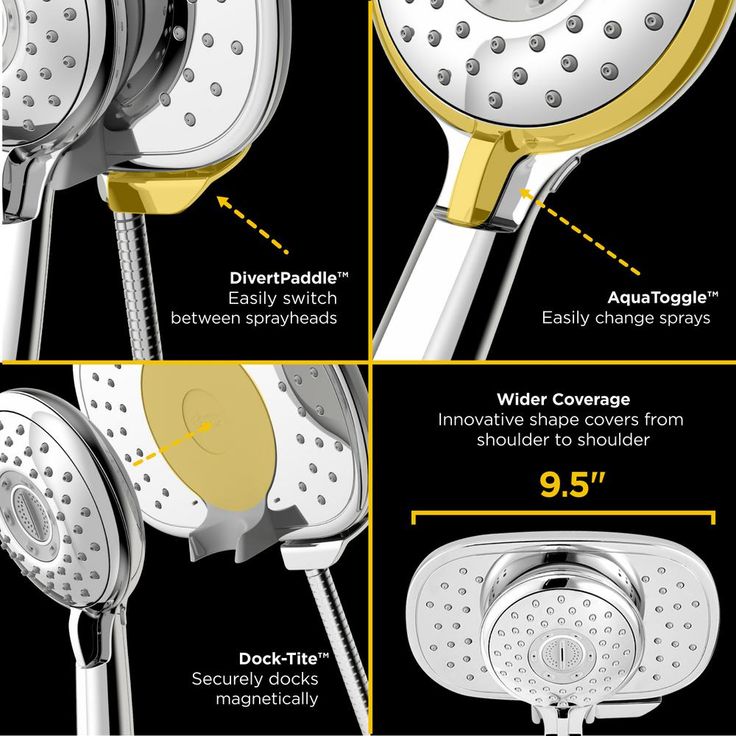 Spectra 4-spray 9.5 in. Dual Shower Head and Handheld Shower Head in Polished Chrome