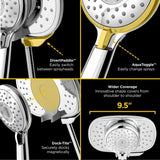 Spectra 4-spray 9.5 in. Dual Shower Head and Handheld Shower Head in Polished Chrome