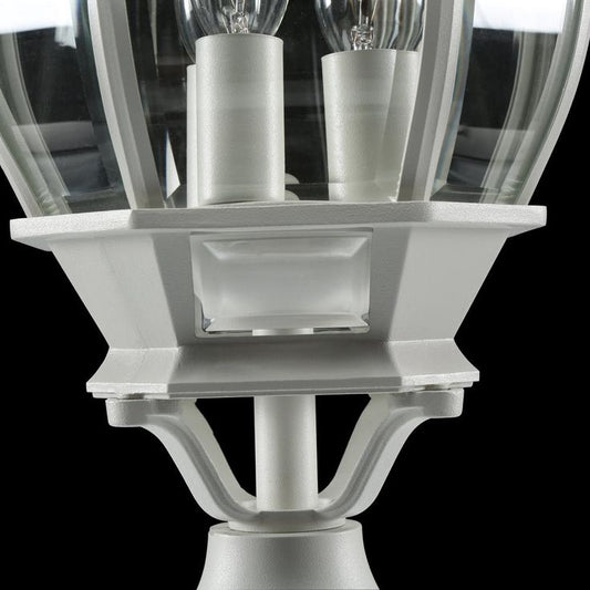 3-Light White Outdoor Post Light