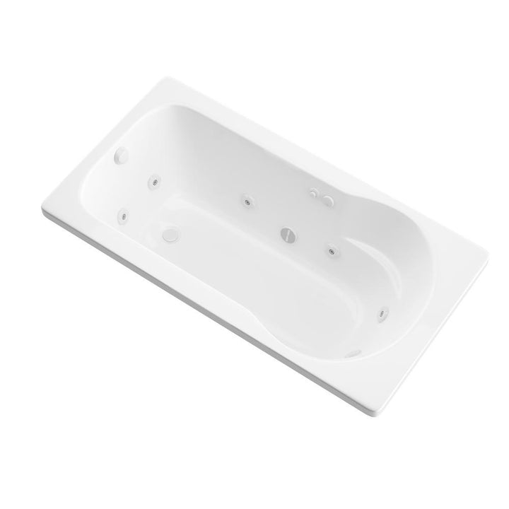 Zircon 5 ft. Right Drain Rectangular Drop-in Whirlpool Bathtub in White - Super Arbor
