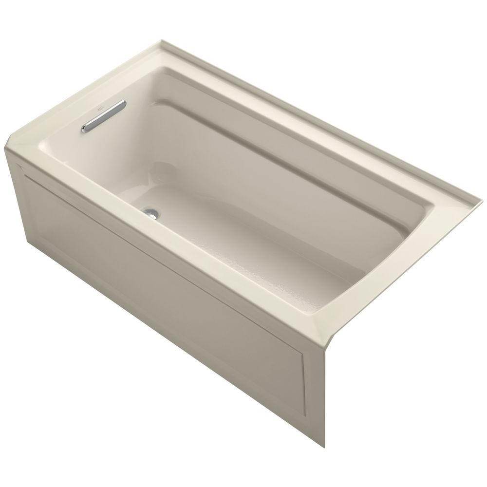 Archer 60 in. Right-Hand Drain Rectangular Alcove Bathtub in White - Super Arbor
