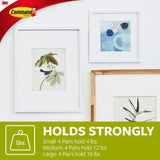 Assorted Sizes White Picture Hanging Strips Big Pack (8-Sets per Pack, 6-Sets per Pack, 4-Sets per Pack) - Super Arbor