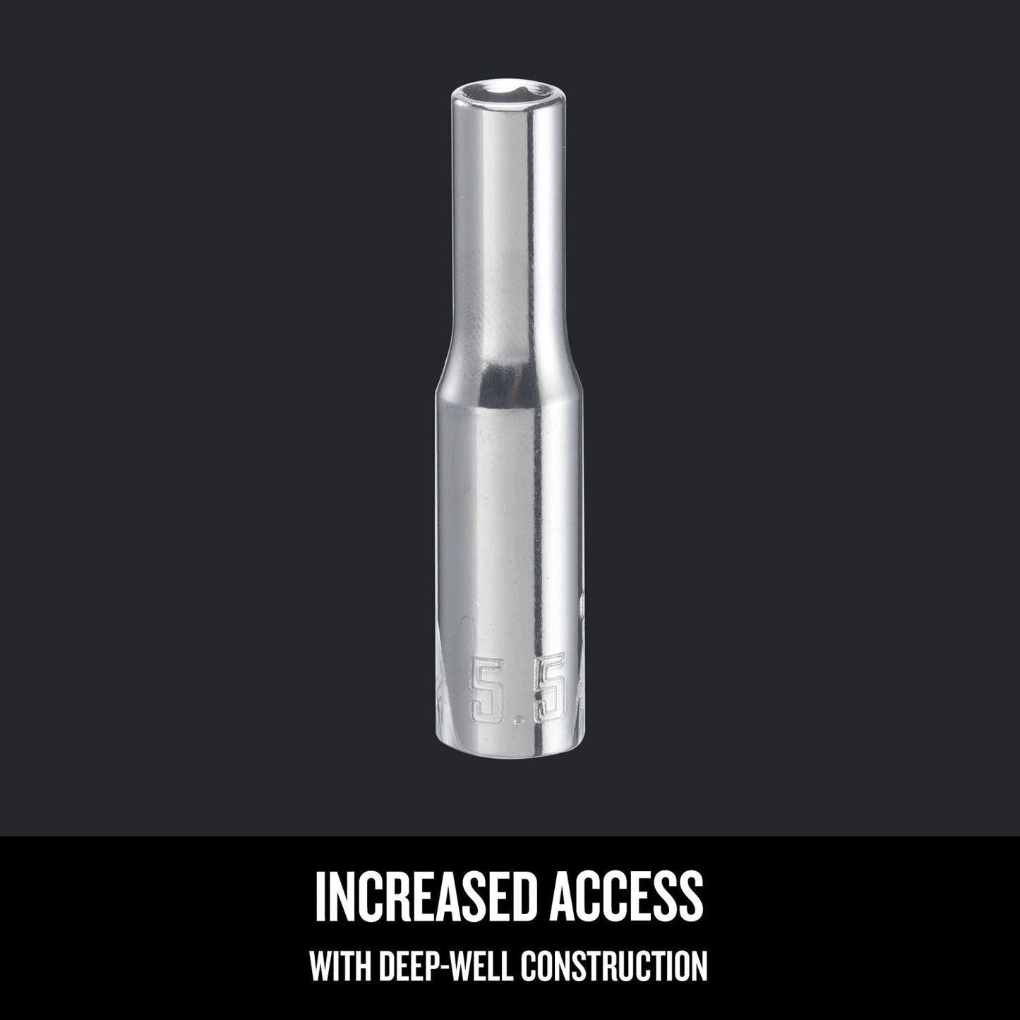 Craftsman 5.5 mm Metric Deep Socket, 1/4 in. Drive, 6 Point