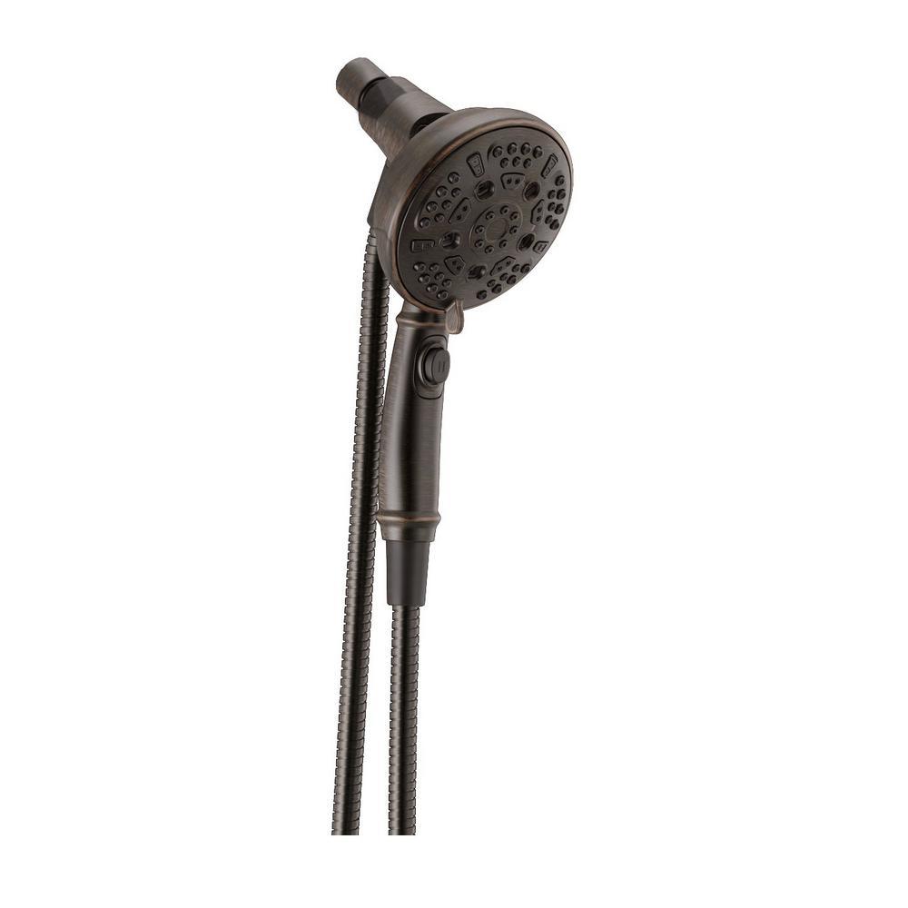 SureDock 7-Spray 5 in. Single Wall Mount Handheld H2Okinetic Shower Head in Matte Black - Super Arbor