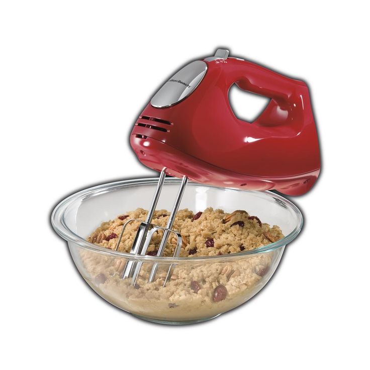 Ensemble 6-Speed Red Hand Mixer with Snap-On Case