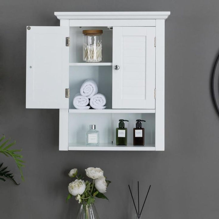 Glitzhome 20-in W x 24.1-in H 3-Tier Mounted Wood Baskets & Organizers