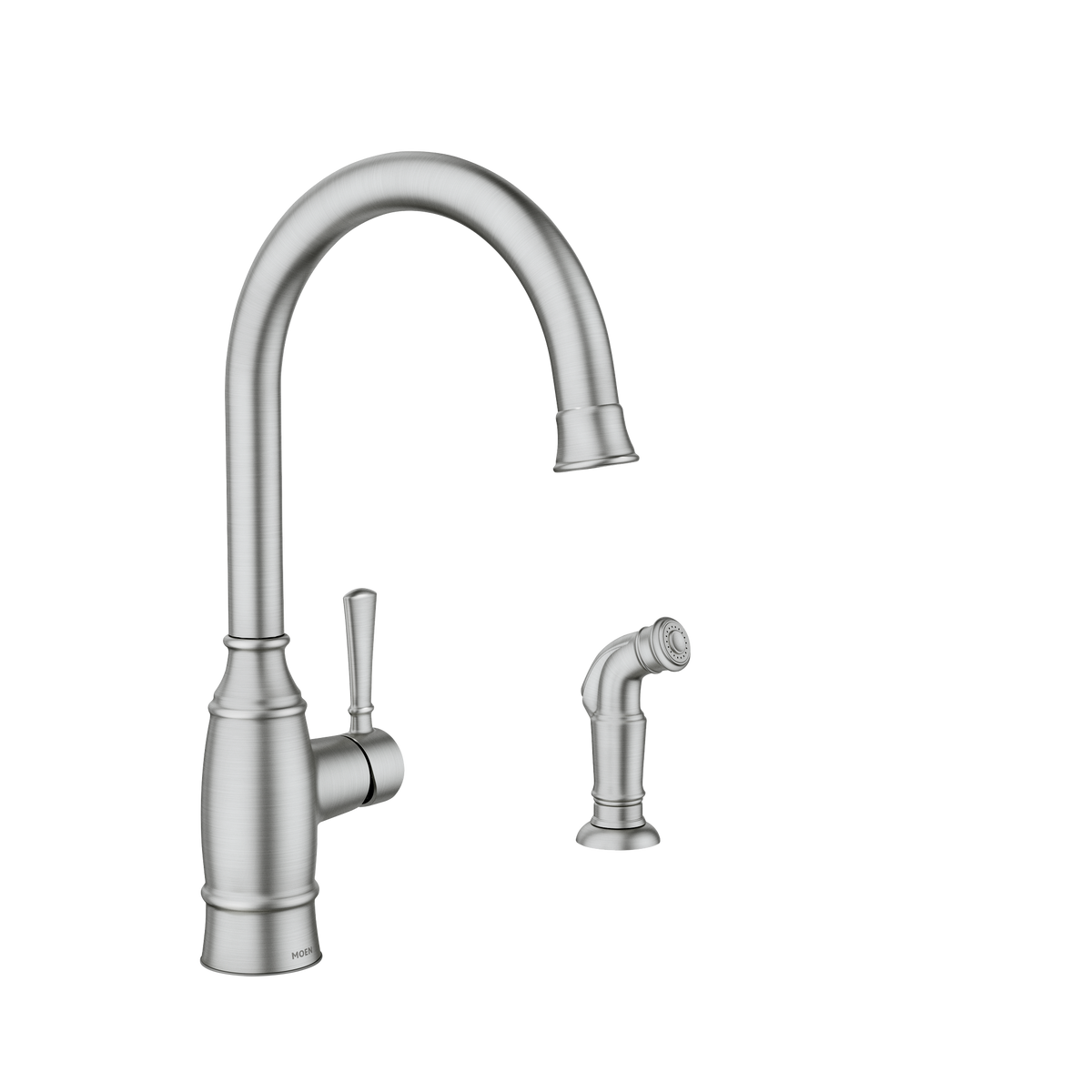 Moen Noell Single-Handle Standard Kitchen Faucet with Side Sprayer in Spot Resist Stainless