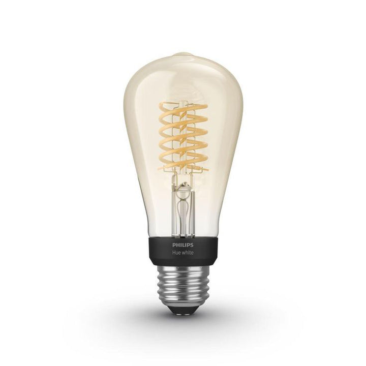 Philips Hue White ST19 LED 40W Equivalent Dimmable Wireless Edison Smart Light Bulb with Bluetooth