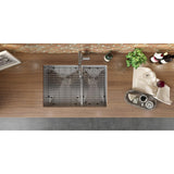 28 in. Low-Divide Double Bowl 60/40 Undermount Tight Radius 16-Gauge Stainless Steel Kitchen Sink - Super Arbor