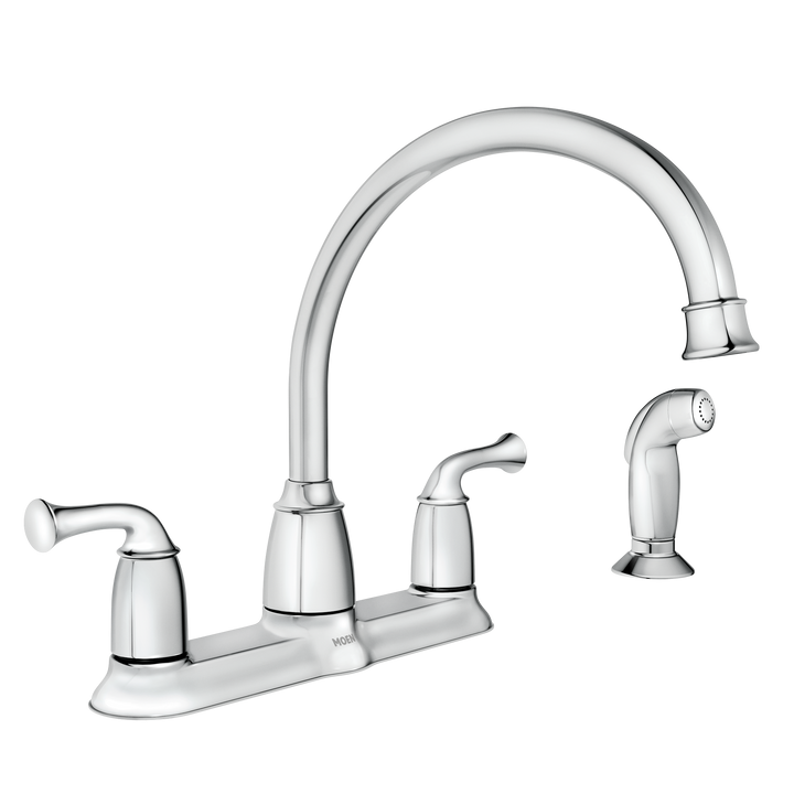 Moen Banbury 2-Handle Mid-Arc Kitchen Faucet with Side Sprayer in Chrome