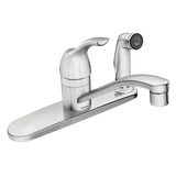 Moen Adler Single-Handle Low Arc Standard Kitchen Faucet with Side Sprayer in Chrome