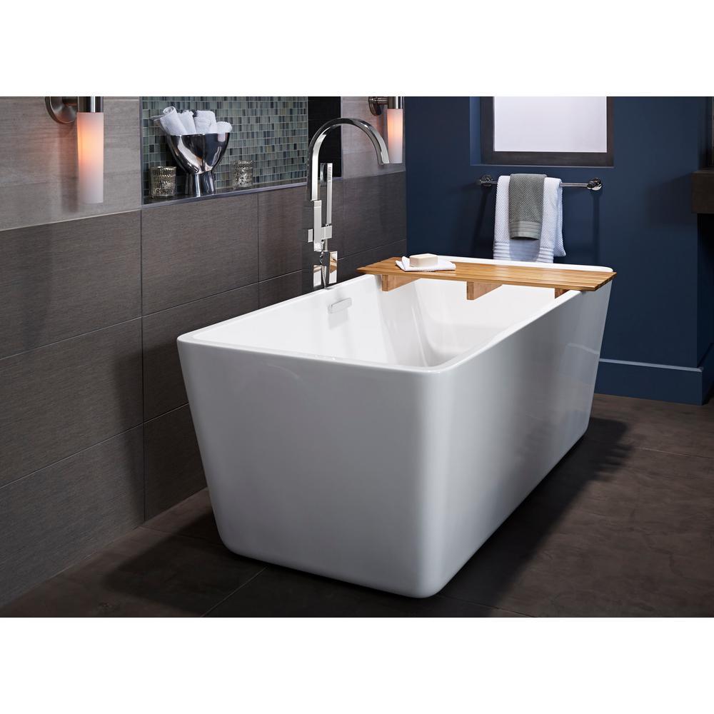 Sedona Loft 62.75 in. Acrylic Flatbottom Non-Whirlpool Bathtub in White - Super Arbor