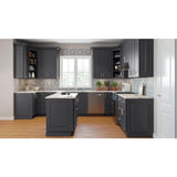 Home Decorators Collection Grayson 24 in. W x 24 in. D x 96 in. H Assembled Plywood Pantry Kitchen Cabinet in Deep Onyx with 4ROT Soft Close