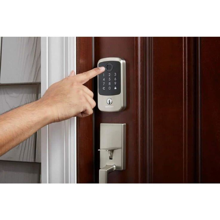 Defiant Hubspace Satin Nickel Square Biometric Fingerprint Electronic Touchpad Deadbolt