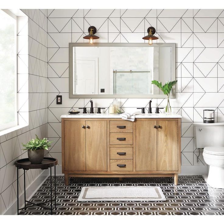 60 in. W x 31 in. H Framed Rectangular  Bathroom Vanity Mirror in Grey