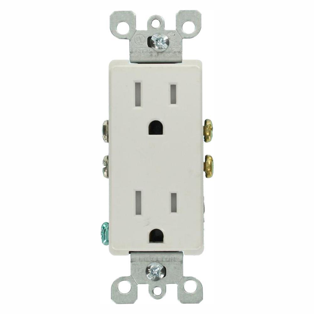 Decora 15 Amp Tamper-Resistant Duplex Outlet, Light Almond - Super Arbor