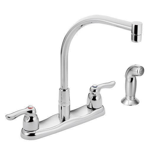 Moen Commercial 2-Handle Side Sprayer Kitchen Faucet in Chrome, Model 8792