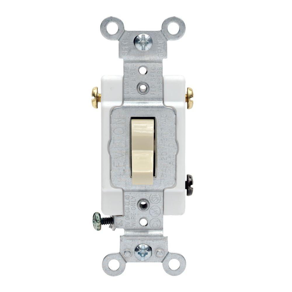 20 Amp 3-Way Commercial Toggle Switch, White - Super Arbor
