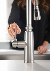 Moen Coretta Single-Handle Pull-Down Sprayer Kitchen Faucet with Reflex and Power Boost, Spot Resist Stainless