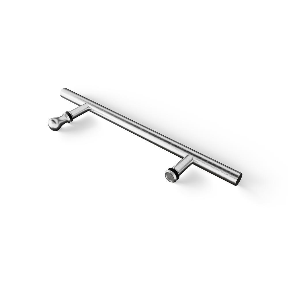64 in. - 68 in. x 78 in. Frameless Sliding Shower Door Brushed Nickel with Handle - Super Arbor
