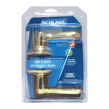 Schlage Flair Bright Brass Privacy Lockset, ANSI Grade 2, 1-3/4 in Door Thickness
