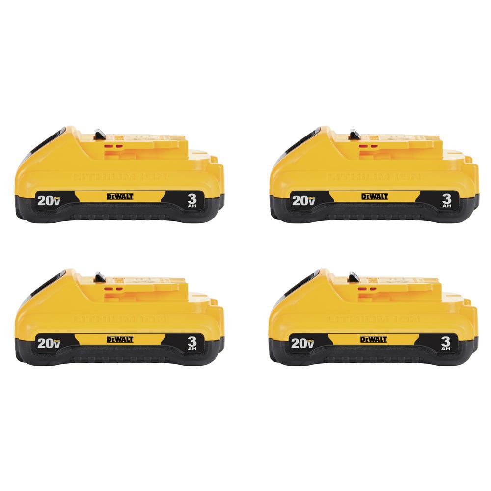 20-Volt MAX Compact Lithium-Ion 3.0Ah Battery Pack (4-Pack) - Super Arbor