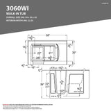 Safe Premier 59 in. Right Drain Walk-in Air and Whirlpool Bathtub in White - Super Arbor
