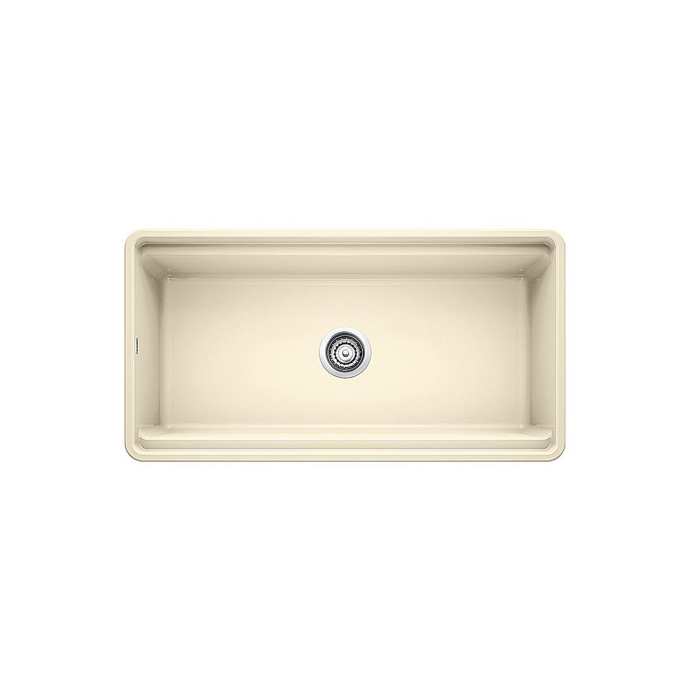 PROFINA Farmhouse Apron-Front Fireclay 36 in. Single Bowl Kitchen Sink with Beechwood Cutting Board in White - Super Arbor