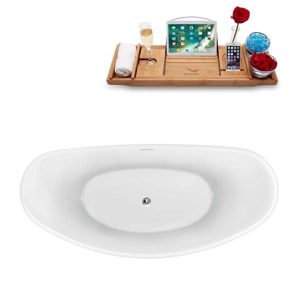 74.8 in. Acrylic, Fiberglass Flatbottom Non-Whirlpool Bathtub in Glossy White - Super Arbor