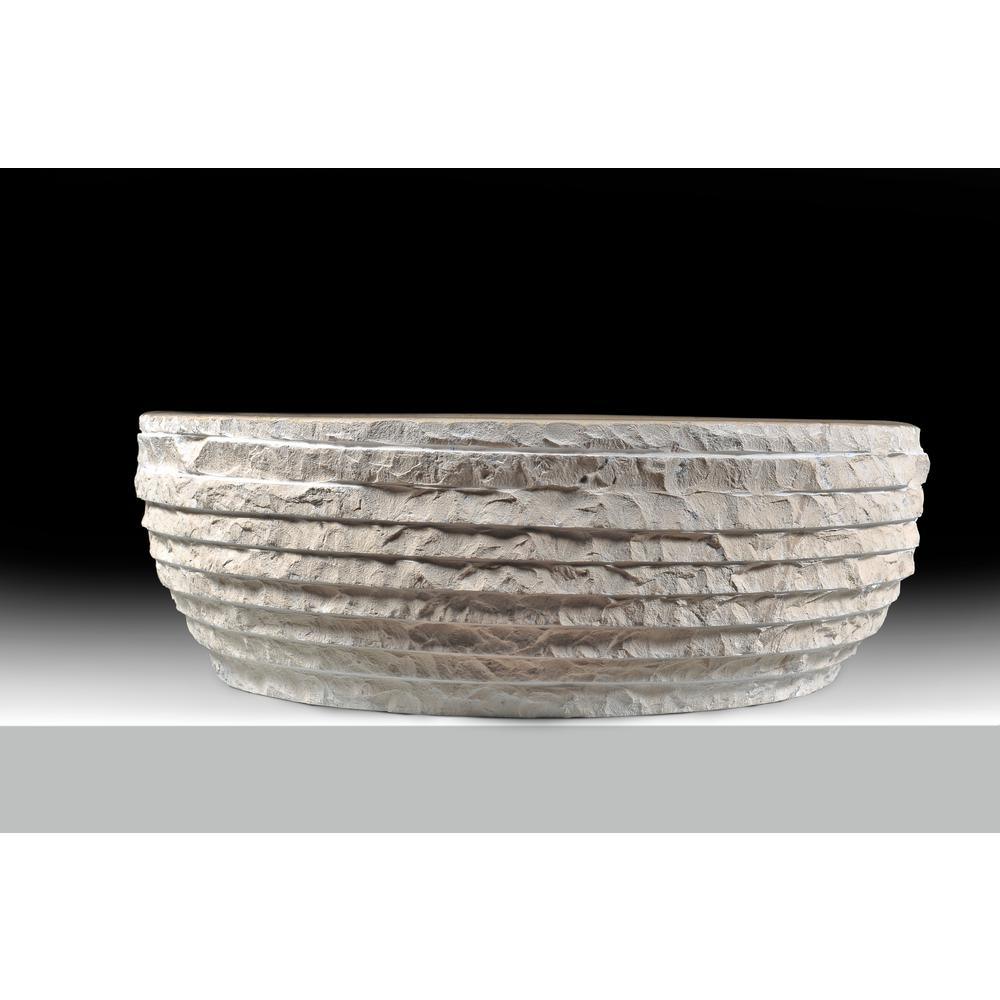 Desert Basin Vessel Sink in Classic Cream Marble - Super Arbor