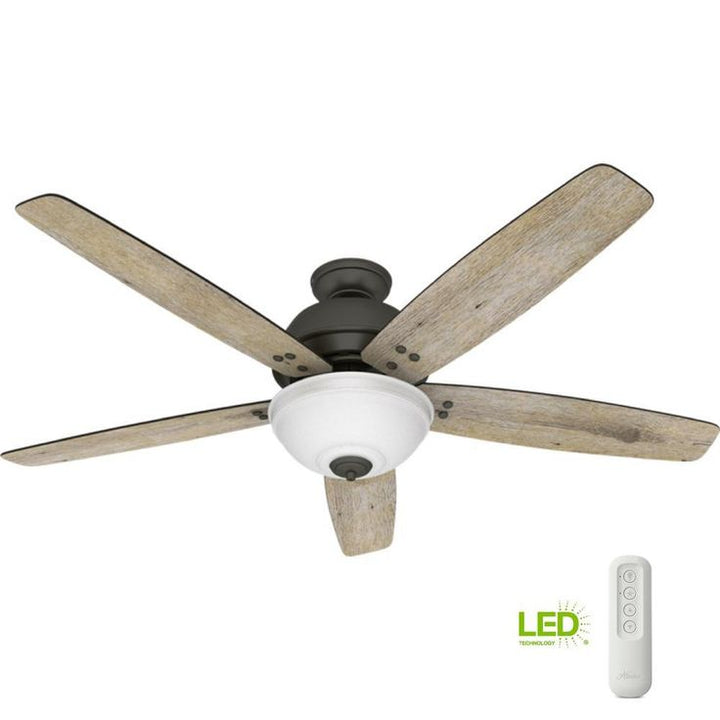Reveille 60 in. LED Indoor Noble Bronze Ceiling Fan with Light and Remote