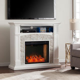 Ernesto Alexa-Enabled 45.75 in. Electric Smart Fireplace in White - Super Arbor